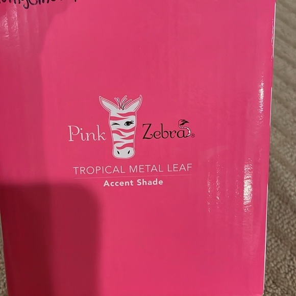 Pink Zebra Tropical Metal Leaf Accent Shade in Brown - Picture 3 of 3